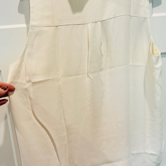 Ann Taylor Cream Tie-Front Blouse – Size Large - Picture 2 of 4